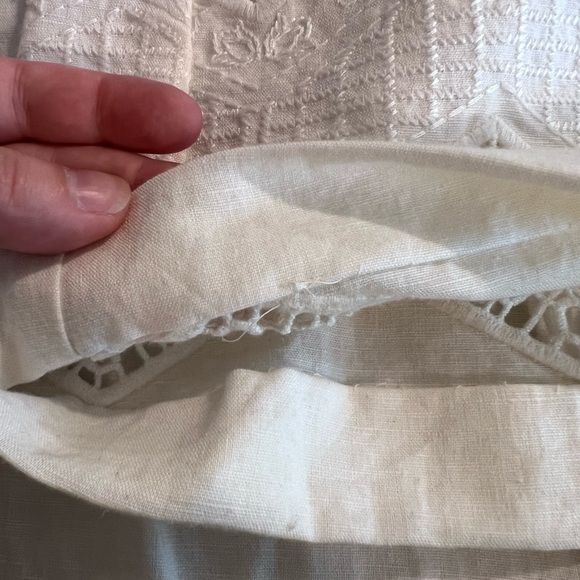 Anthropologie Elevenses Openwork Wide Leg Pants White Petite - Picture 7 of 9